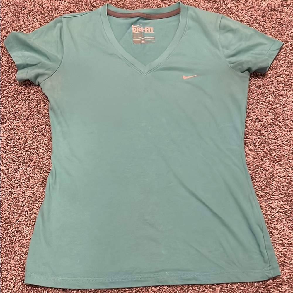 Nike Women's Teal Dri-FIT Top size small
